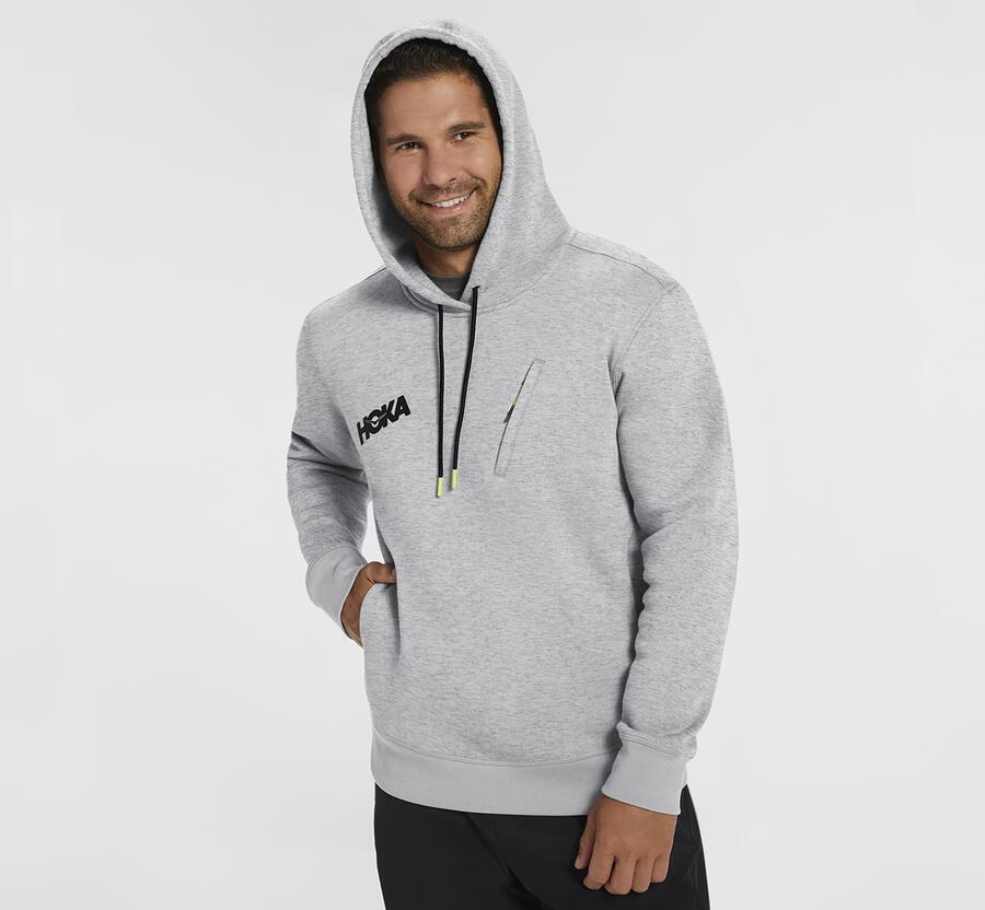 Hoka One One Performance - Men Hoodie - Grey,Australia MHF-437256